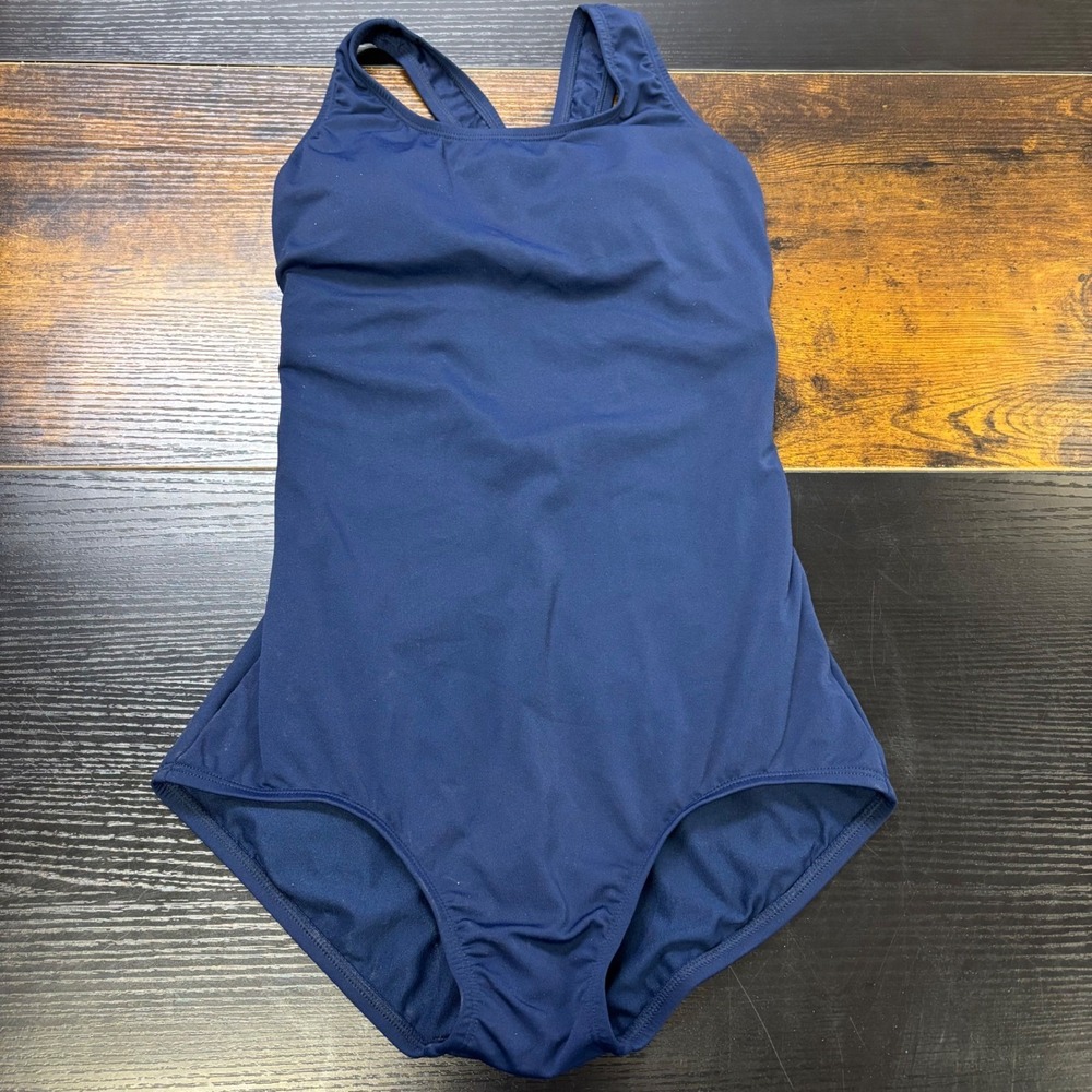 NWOT AquaShape by Dolfin Womens Navy Blue Racerback One Piece Swimsuit Size 8‎